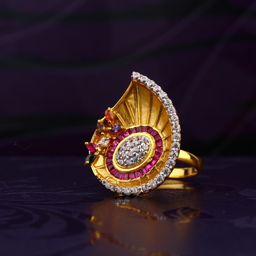 22K Gold Designer Diamond Ring