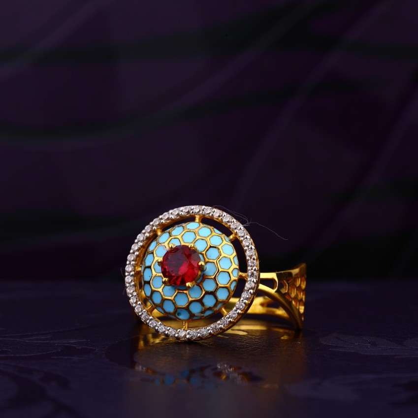 916 Gold Colorful Ring