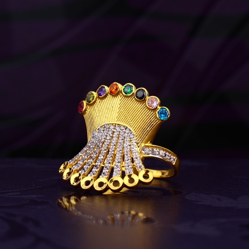 22K Gold Hallmarked CZ Diamond Ring