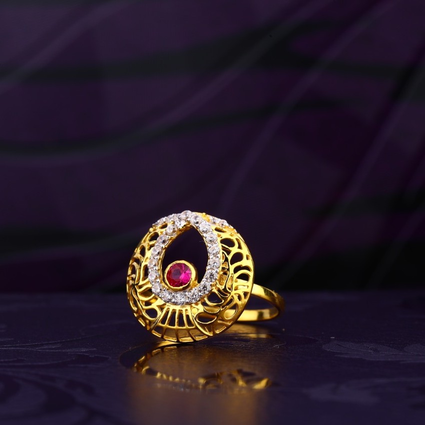 916 Gold Classy CZ Diamond Ring