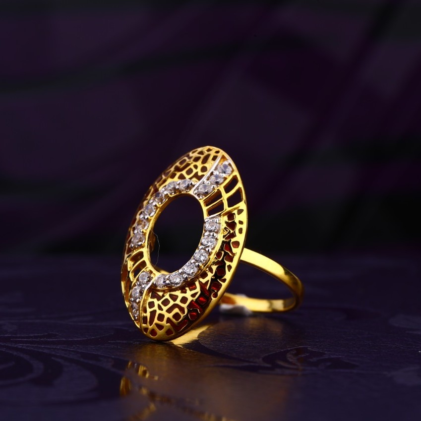 916 Gold Round Design Ring