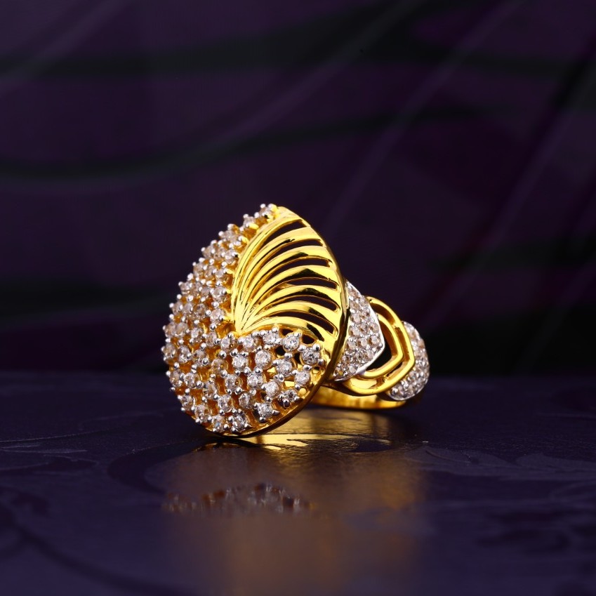 22K Gold Stylish Diamond Ring