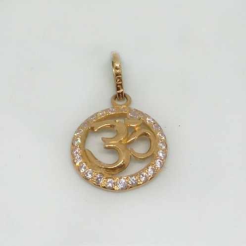 22KT Gold CZ Aum Pendant MJ-P004