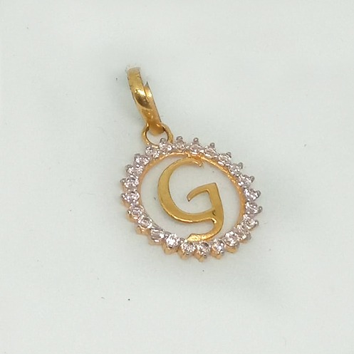 916 Gold CZ Alphabet Pendant MJ-P002