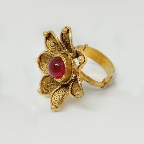 916 Gold Antique Flower Design Ring ML-LR005