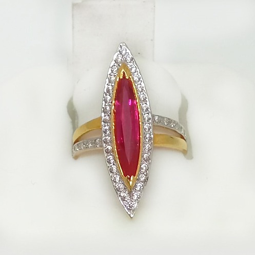 916 Gold Pink Stone Ladies Ring ML-LR004