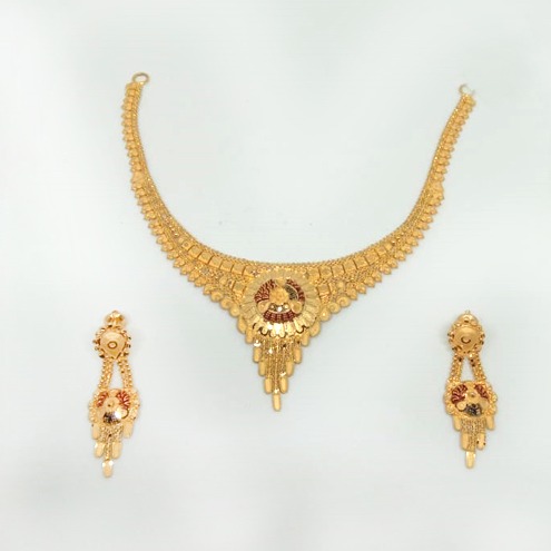 22KT Gold Traditional Necklace Set ML-N005