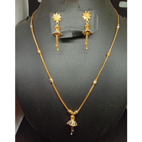 916 Gold Flower Design Dokiya With Earring ML-N003