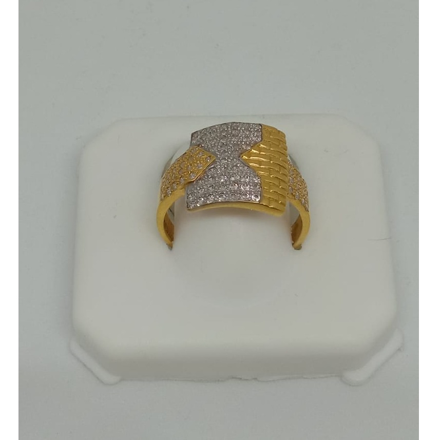 22KT Gold CZ Fancy Ring For Men MJ-R004