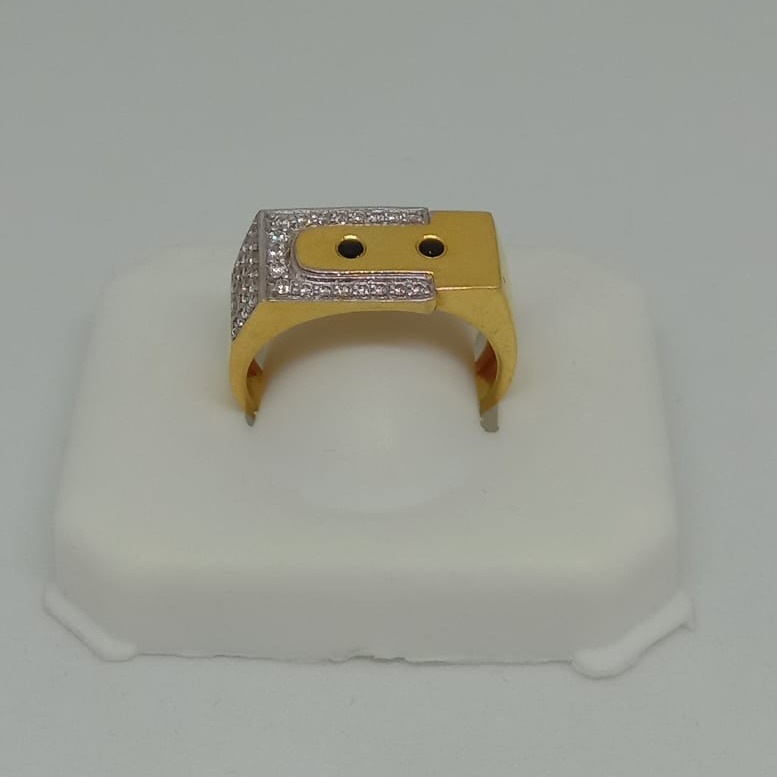 916 Gold CZ Gents Ring MJ-R001