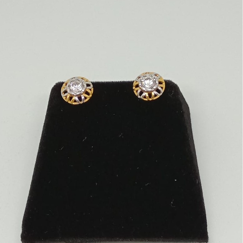 916 Gold Fancy Round Earring MJ-E017