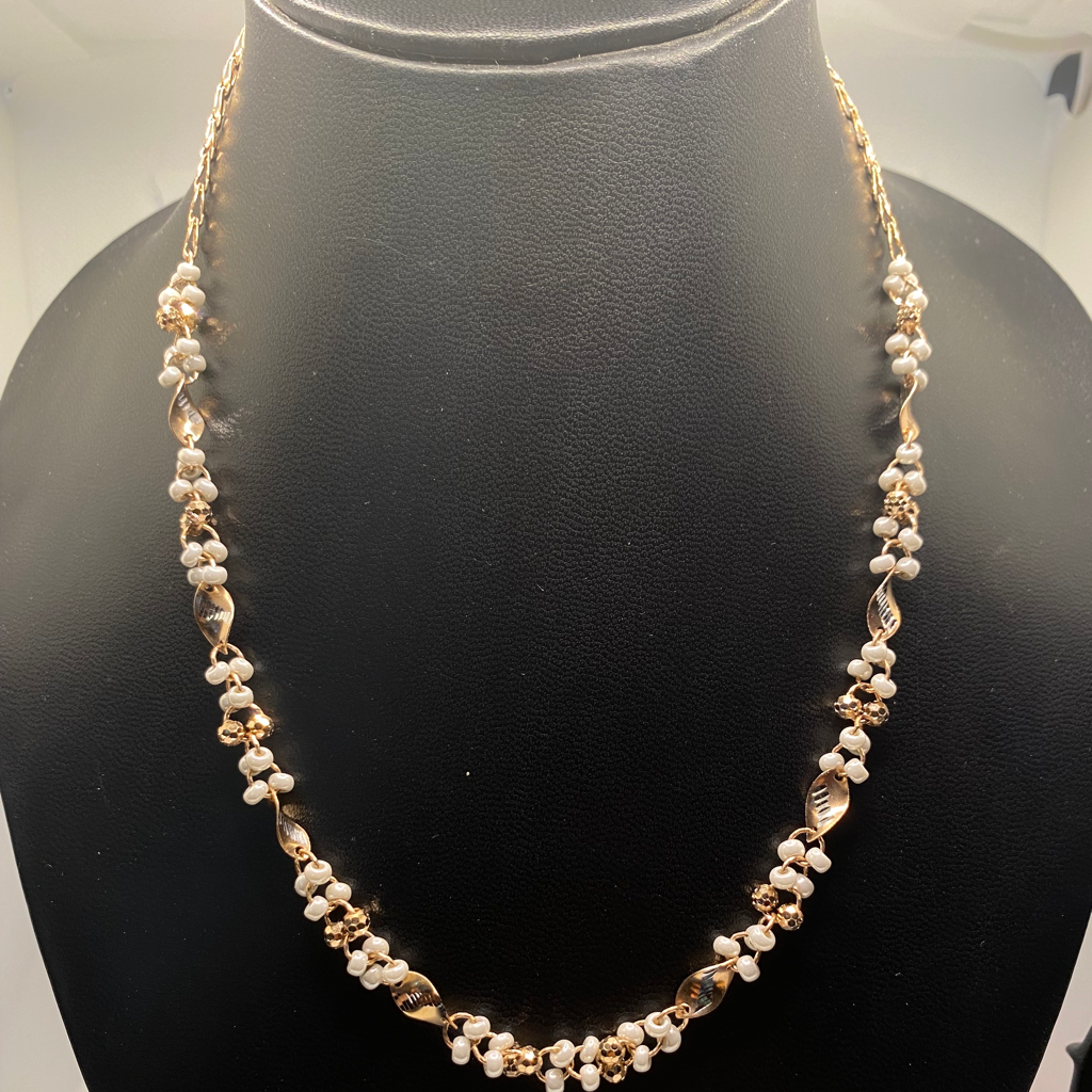 Rose gold pearl light weight necklace