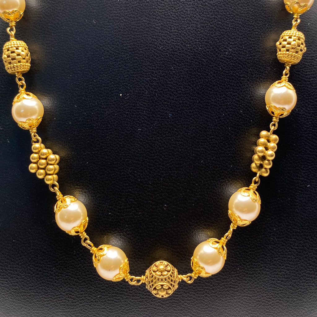 22k Gold Antique pearls necklace - Image 4