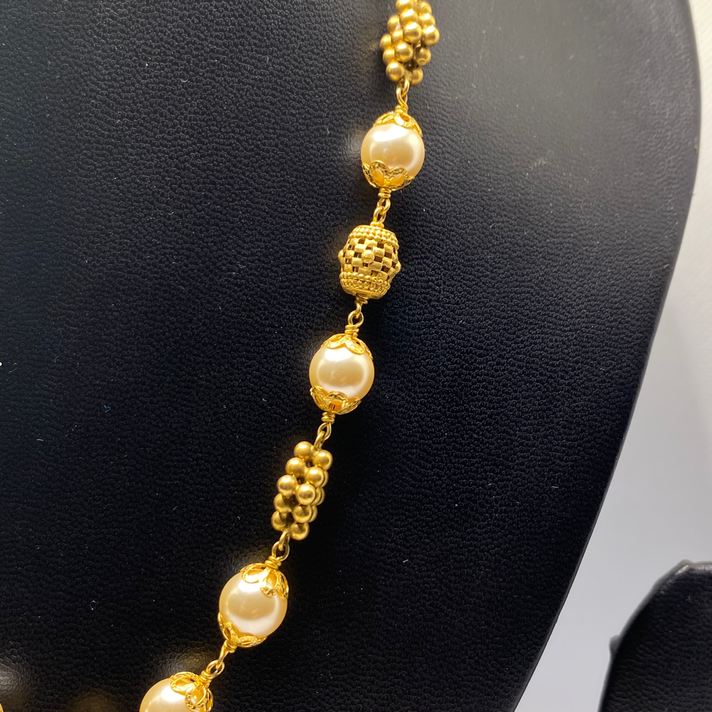 22k Gold Antique pearls necklace - Image 3