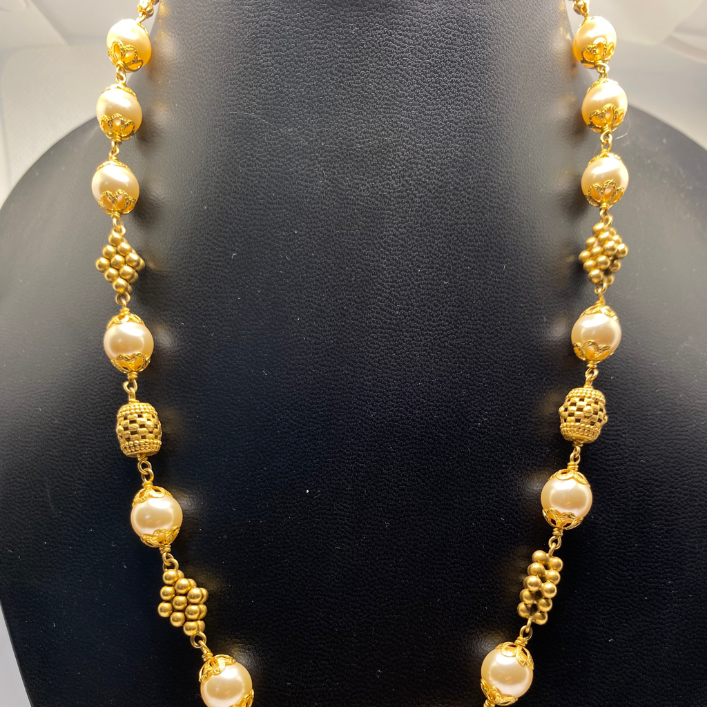 22k Gold Antique pearls necklace - Image 2
