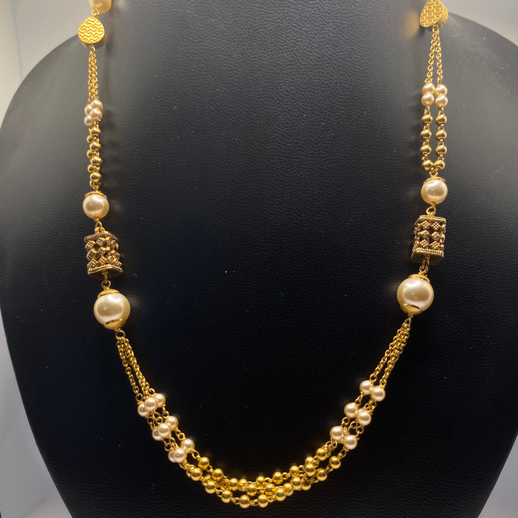 22k Gold Antique pearls necklace Bj-APN001