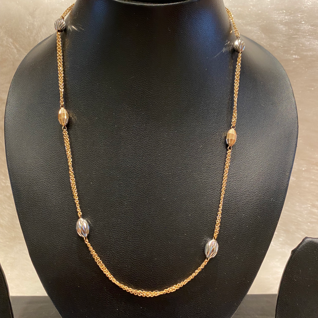 18k rose gold plain chain