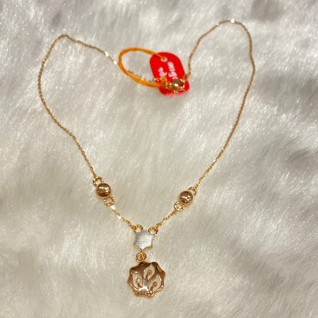Italian rose gold flower pattern chain