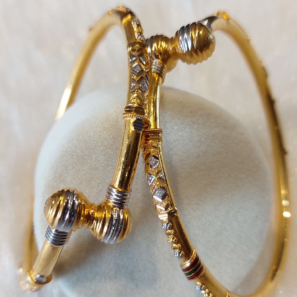 916 Gold Ball Pipe Kadli Bangle
