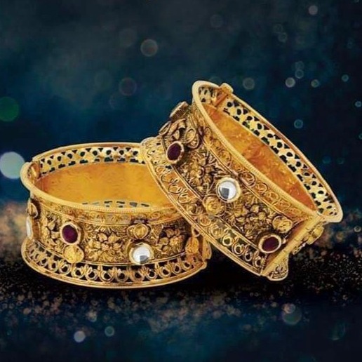 916 Gold Antique Wedding Kada BJ-B007