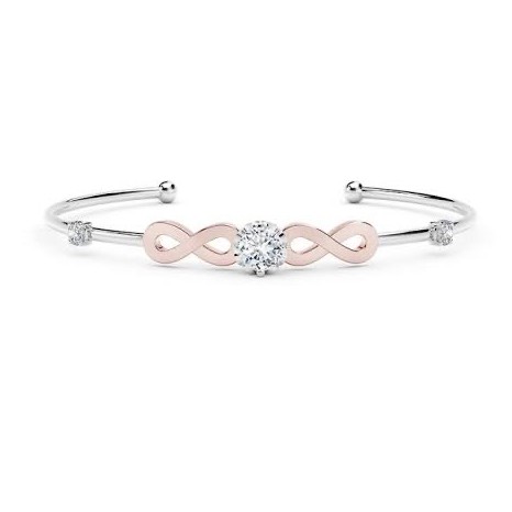 18kt white and rose gold loop patterned bracelet for women jkb021