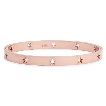 18kt rose gold machine cut star unisex bracelet jkb016