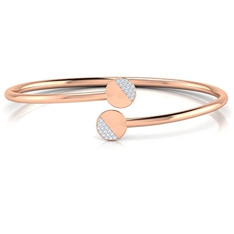18kt rose gold and diamond round on round design adjustable bracelet for women jkb025