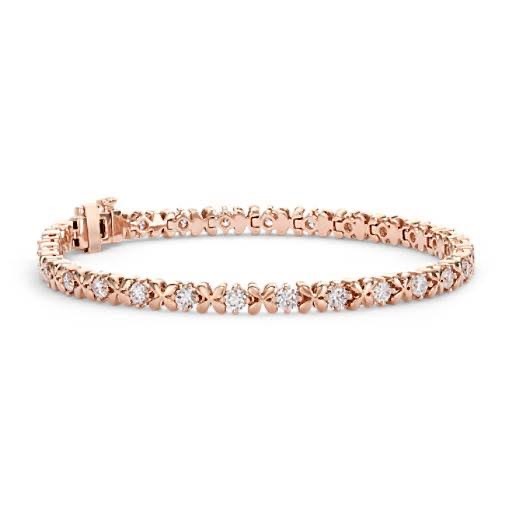 18kt rose gold and diamond cross pattern double lock bracelet for women jkb042