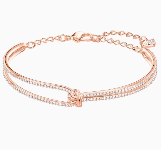 18kt rose gold and diamond knot design bracelet for women jkb047