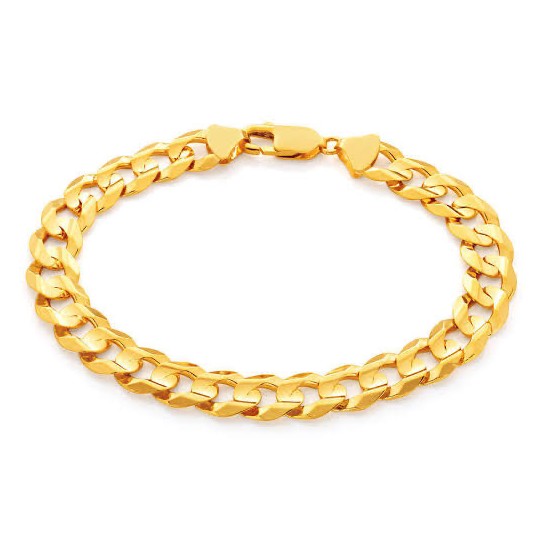 22kt Simple Plain Italian Yellow Gold Bracelet For Men JKB064
