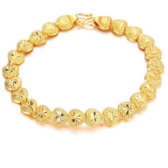 22kt, 916 Hall-Marked iranian textured ball's design Yellow Gold Bracelet For Men And Women JKB075