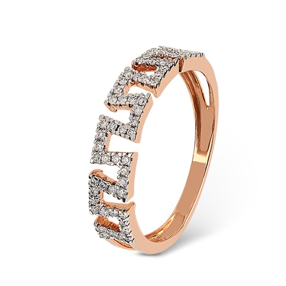 22kt gold and diamond machine cut zigzack design ring for women jkr005