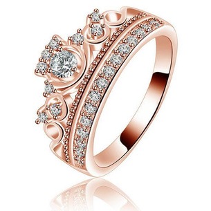 22kt gold and diamond queen's crown design ring for women jkr009