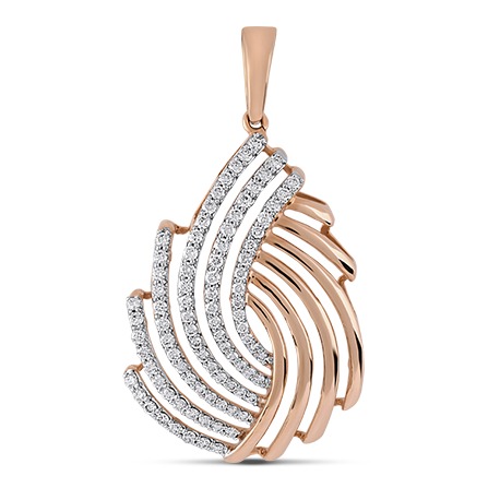 22kt gold and diamond twirl pendant for women jkr003
