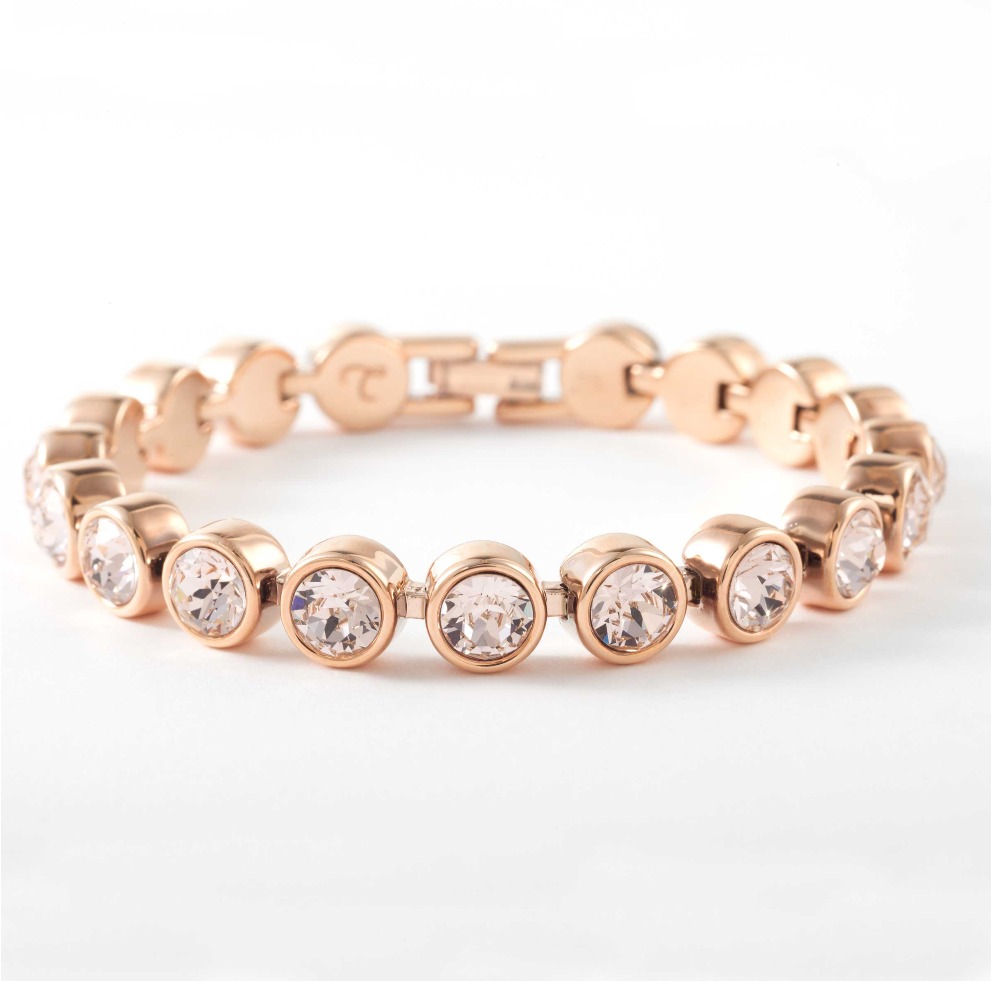 22kt, 916 Hall-Marked, Rose Gold Symmetrical Round Stones/Diamonds (Customisable) Hand Band For Women Jkb309
