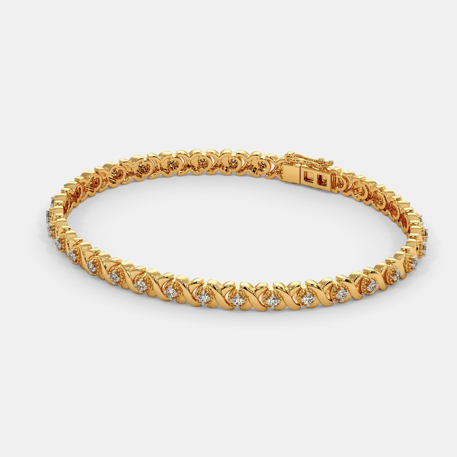 22kt, 916 Hall-Marked, Yellow Gold plain subtle Design Hand Band For Women JKB316