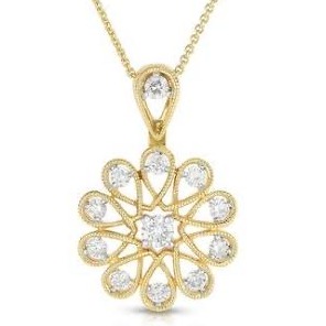 22kt, 916 hm, yellow gold Flower unique style pendant jkp009