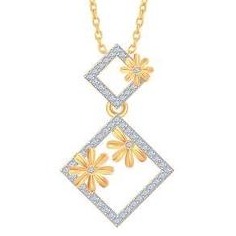 22kt, 916 Hm, Yellow Gold floral with square Pendant Jkp012.