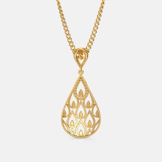22kt, 916 HM, Yellow Gold Chain With flame Pendant For Woman JKR155