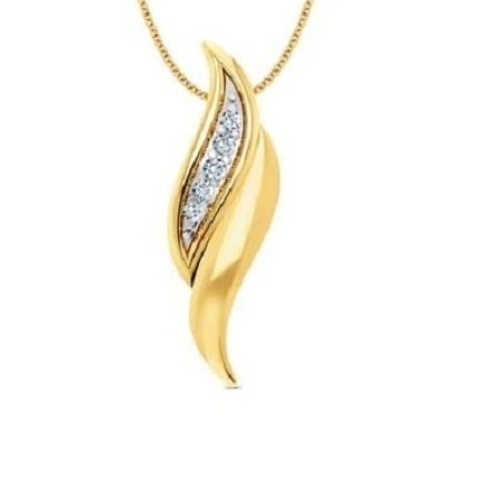 22kt, 916 Hm, Yellow Gold handmade Freestyle Curved Pendant Jkp165.