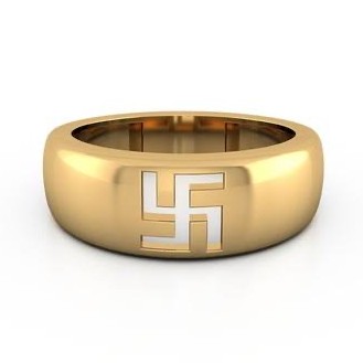 22kt, 916 Hm, Yellow Gold matte finish swastika design JKR227