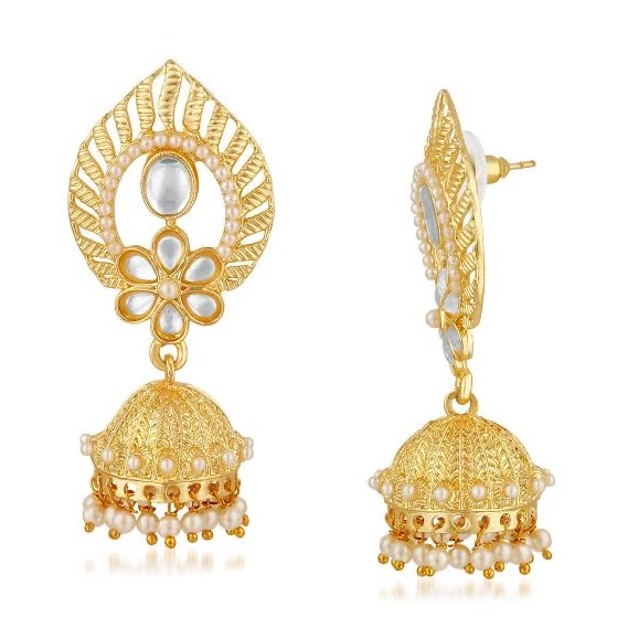 22kt, 916 Hm, Yellow Gold textured earrings with Jummar Jke103.