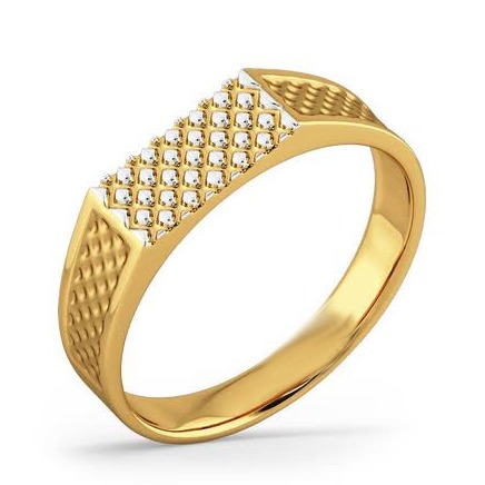 22kt, 916 Hm, Yellow Gold Ring With Texture and rava balls JKR233.