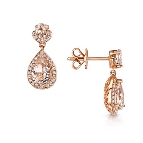 22kt, 916 Hm, Yellow Gold fancy earrings with diamonds Jke106.