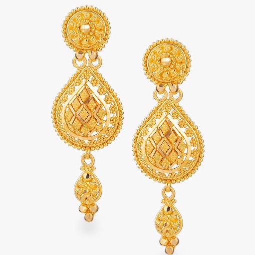 22kt, 916hm, traditional rajasthani design earrings Jke115.