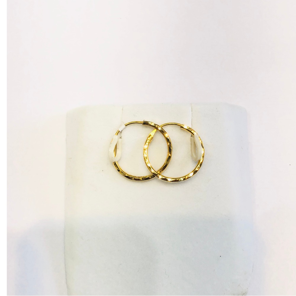 22kt, Yellow Gold small plain Hoop Earrings Jkh204