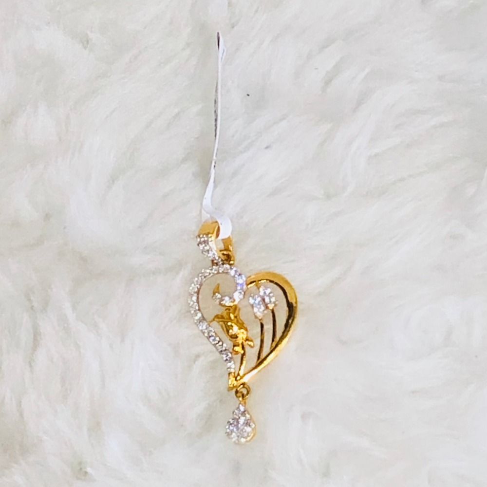 22kt, 916 Hm, Yellow Gold violin heart with flower Pendant Jkp173.