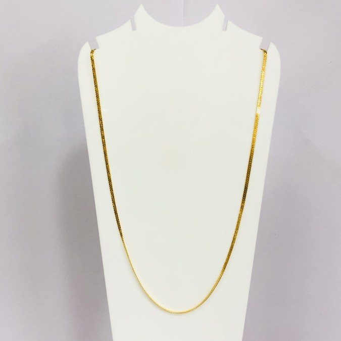 22kt, 916 Hall-Marked, plain subtle yellow gold chain JKC021