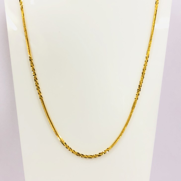 22kt, 916 Hall-Marked, patterned zip zap Yellow Gold Chain JKC022 - Image 2