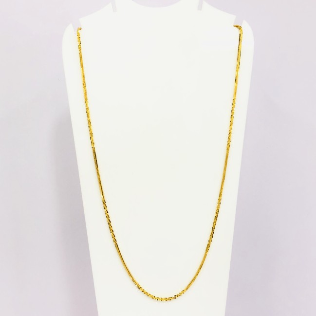 22kt, 916 Hall-Marked, patterned zip zap Yellow Gold Chain JKC022